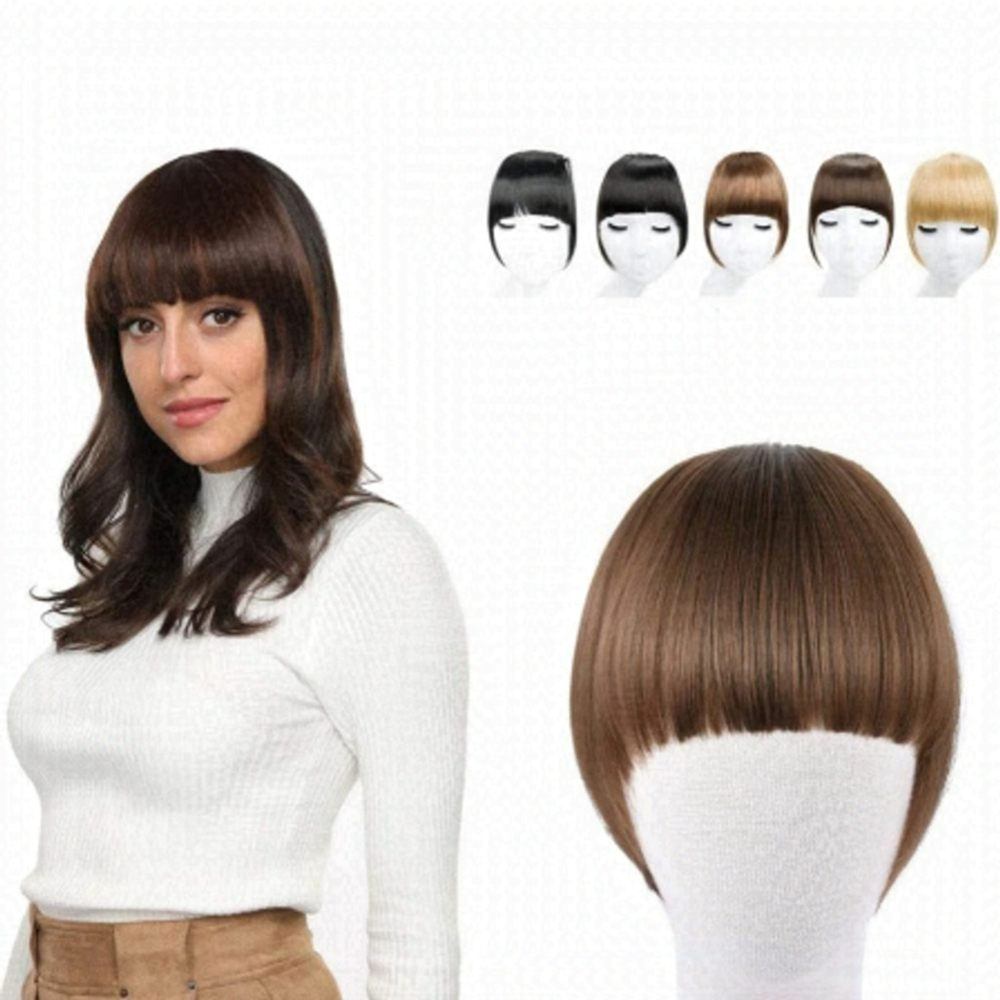 FASHION One Piece Clip in Hair Bangs-Light Brown